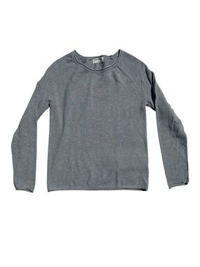 Zenana Premium Heather Grey Roll Hem Sweater Small S Viscose Blend Soft